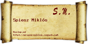 Spiesz Miklós névjegykártya