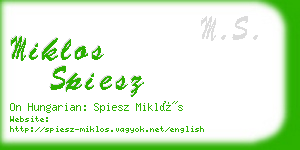 miklos spiesz business card